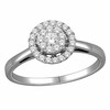 Thumbnail Image 1 of Previously Owned - 1/3 CT. T.W. Diamond Cluster Frame Engagement Ring in 10K White Gold