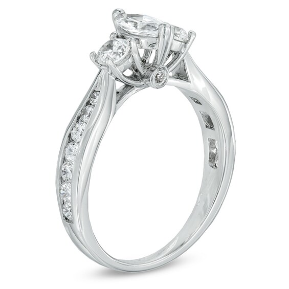 Previously Owned - 1 CT. T.w. Marquise Diamond Past Present FutureÂ® Engagement Ring in 14K White Gold