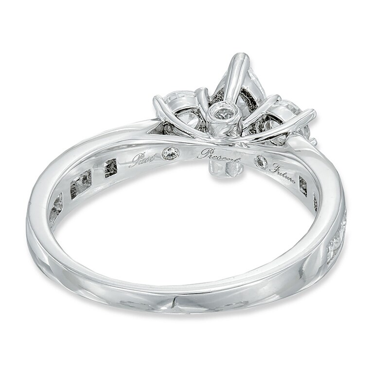 Main Image 3 of Previously Owned - 1 CT. T.W. Marquise Diamond Past Present Future® Engagement Ring in 14K White Gold