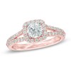 Thumbnail Image 1 of Previously Owned - Celebration Fire™ 1 CT. T.W. Diamond Frame Engagement Ring in 14K Rose Gold (H-I/SI1-SI2)