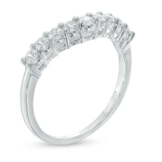 Previously Owned - 1/2 CT. T.w. Diamond Contour Anniversary Band in 14K White Gold