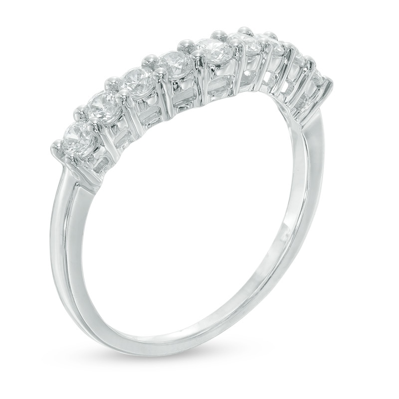 Main Image 2 of Previously Owned - 1/2 CT. T.W. Diamond Contour Anniversary Band in 14K White Gold
