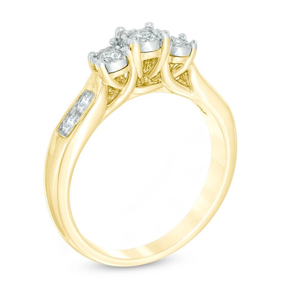 Previously Owned - 1/2 CT. T.w. Diamond Past Present FutureÂ® Engagement Ring in 10K Gold