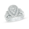 Thumbnail Image 1 of Previously Owned - 2 CT. T.W. Composite Diamond Pear-Shaped Frame Vintage-Style Engagement Ring in 14K White Gold