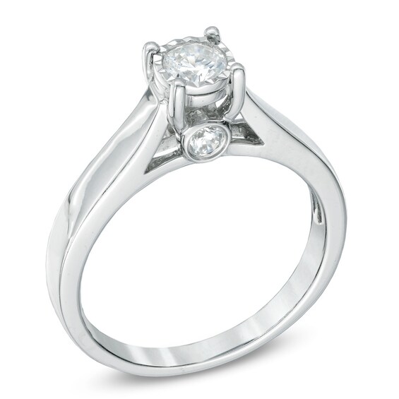 Previously Owned - 1/2 CT. T.w. Diamond Engagement Ring in 10K White Gold