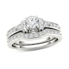 Thumbnail Image 1 of Previously Owned - 1 CT. T.W. Diamond Tri-Sides Bridal Set in 14K White Gold