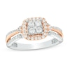 Thumbnail Image 1 of Previously Owned - 1/2 CT. T.W. Composite Diamond Cushion Frame Ring in 10K Two-Tone Gold