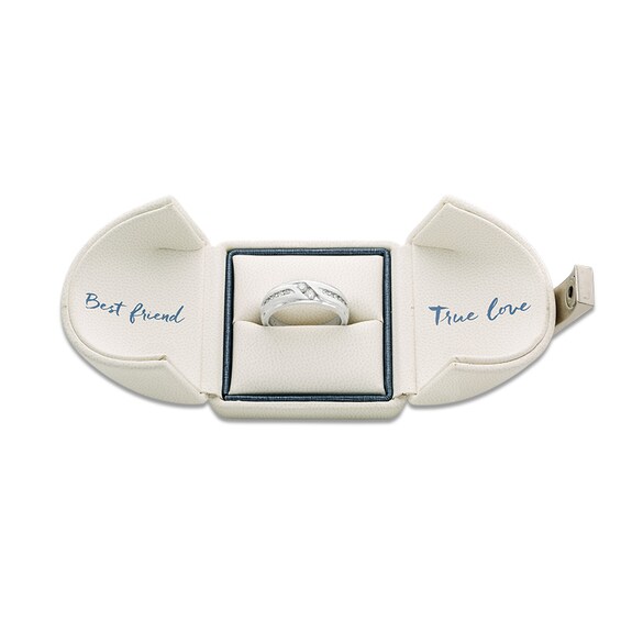 Previously Owned - Ever Us® 1/2 CT. T.w. Two Stone Diamond Satin Slant Band in 14K White Gold