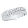 Thumbnail Image 1 of Previously Owned - 1/8 CT. T.W. Diamond Slant Wedding Band in 10K White Gold