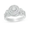 Thumbnail Image 1 of Previously Owned - 3/4 CT. T.W. Diamond Double Frame Twist Bridal Set in 10K White Gold
