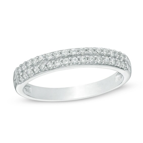 Previously Owned - 1/3 CT. T.w. Diamond Double Row Band in 14K White Gold