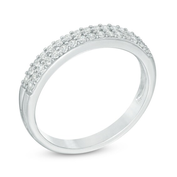 Previously Owned - 1/3 CT. T.w. Diamond Double Row Band in 14K White Gold
