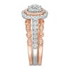 Thumbnail Image 4 of Previously Owned - 7/8 CT. T.W. Multi-Diamond Cushion Frame Art Deco Three Piece Bridal Set in 14K Two-Tone Gold