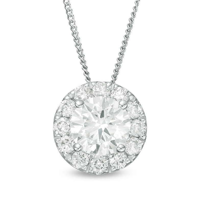 Main Image 1 of Previously Owned - 1 CT. T.W. Diamond Frame Pendant in 14K White Gold