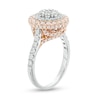 Thumbnail Image 3 of Previously Owned - 1-1/2 CT. T.W. Pink and White Composite Diamond Double Frame Engagement Ring in 14K Two-Tone Gold