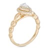 Thumbnail Image 3 of Previously Owned - 3/8 CT. T.W. Pear-Shaped Diamond Double Frame Art Deco Vintage-Style Engagement Ring in 10K Gold