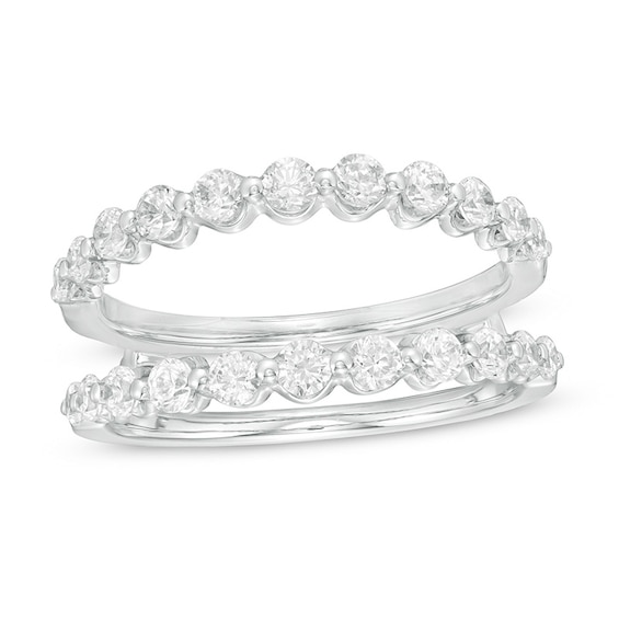 Previously Owned - 1 CT. T.w. Diamond Scallop Edge Solitaire Enhancer in 14K White Gold