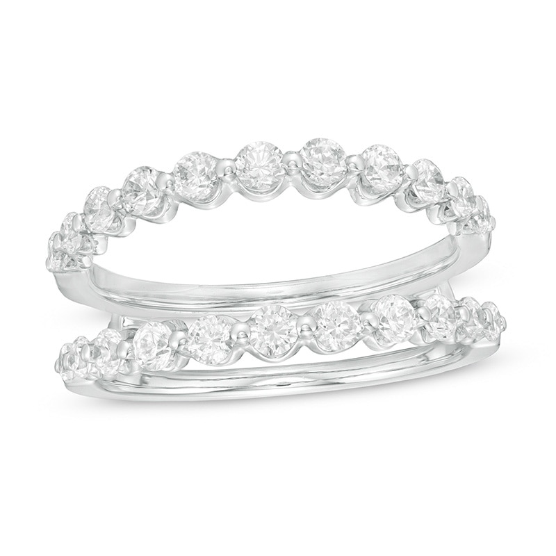 Main Image 1 of Previously Owned - 1 CT. T.W. Diamond Scallop Edge Solitaire Enhancer in 14K White Gold