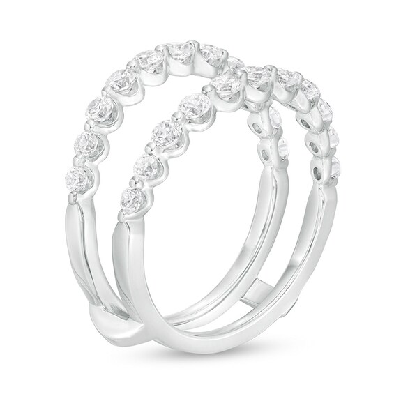 Previously Owned - 1 CT. T.w. Diamond Scallop Edge Solitaire Enhancer in 14K White Gold