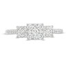 Thumbnail Image 3 of Previously Owned - 1/2 CT. T.W Composite Diamond Square Frame Three Stone Ring in 10K White Gold