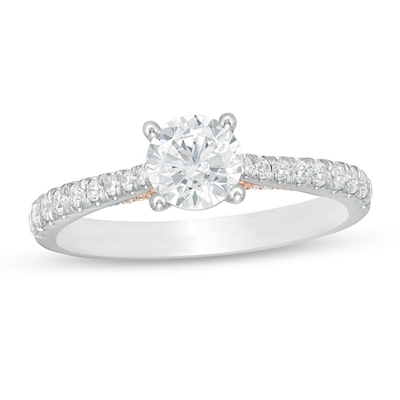 Previously Owned - Zales Private Collection 1 CT. T.w. Colourless Diamond Engagement Ring in 14K Two-Tone Gold (F/I1)
