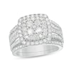 Thumbnail Image 1 of Previously Owned - 1-1/2 CT. T.W. Composite Diamond Cushion Frame Bridal Set in 10K White Gold