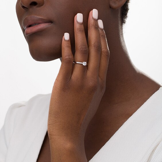 Previously Owned - 1/2 CT. T.w. Diamond Solitaire Engagement Ring in 14K White Gold (I/I2)