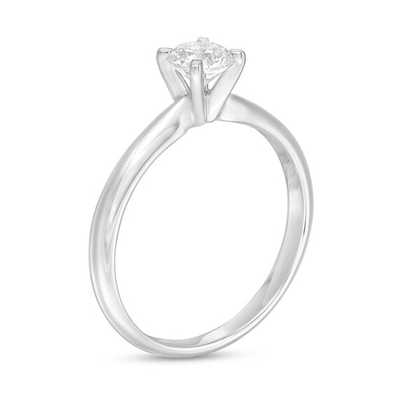 Previously Owned - 1/2 CT. T.w. Diamond Solitaire Engagement Ring in 14K White Gold (I/I2)