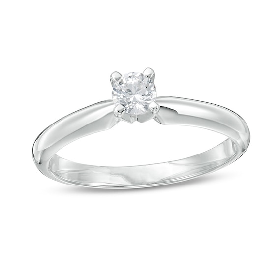 Previously Owned - 1/4 CT. T.w. Diamond Solitaire Engagement Ring in 14K White Gold (I/I2)