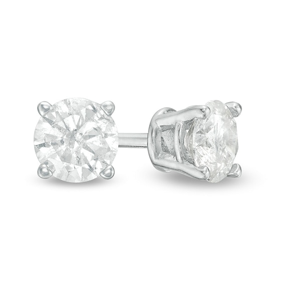 Previously Owned - 1/2 CT. T.w. Diamond Solitaire Stud Earrings in 10K White Gold