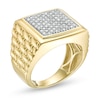 Thumbnail Image 3 of Previously Owned - 1 CT. T.W. Composite Diamond Square-Top Woven Shank Ring in 10K Gold
