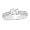 Thumbnail Image 1 of Previously Owned - 1 CT. T.W. Diamond Double Row Vintage-Style Engagement Ring in 14K White Gold