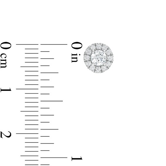 Previously Owned - 1/2 CT. T.w. Diamond Frame Stud Earrings in 14K White Gold (I/I2)