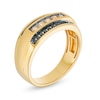 Thumbnail Image 2 of Previously Owned - 1/2 CT. T.W. Black Enhanced and Champagne Diamond Triple Row Ring in 10K Gold