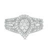 Thumbnail Image 4 of Previously Owned - 1/2 CT. T.W. Composite Pear Diamond Frame Multi-Row Engagement Ring in 10K White Gold