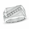 Thumbnail Image 1 of Previously Owned - Men's 1/4 CT. T.W. Diamond Slant Ring in 10K White Gold