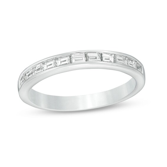 Previously Owned - 1/2 CT. T.w. Baguette Diamond Wedding Band in 14K White Gold