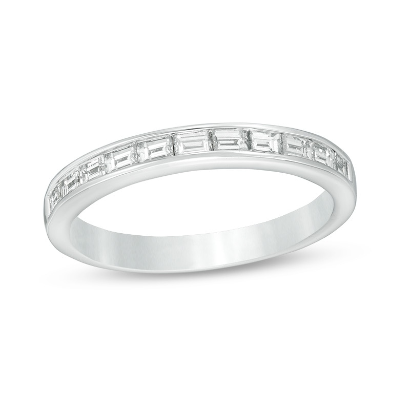 Main Image 1 of Previously Owned - 1/2 CT. T.W. Baguette Diamond Wedding Band in 14K White Gold