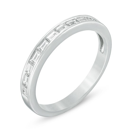 Previously Owned - 1/2 CT. T.w. Baguette Diamond Wedding Band in 14K White Gold