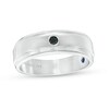 Thumbnail Image 1 of Previously Owned - Vera Wang Men's 1/20 CT. Black Diamond Solitaire Wedding Band in 14K White Gold