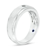 Thumbnail Image 2 of Previously Owned - Vera Wang Men's 1/20 CT. Black Diamond Solitaire Wedding Band in 14K White Gold