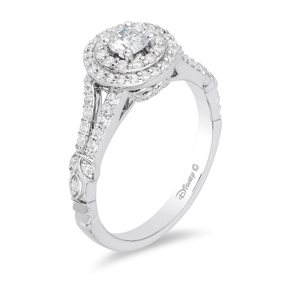 Previously Owned - Enchanted Disney Tiana 3/4 CT. T.w. Diamond Double Frame Engagement Ring in 14K White Gold