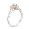 Thumbnail Image 2 of Previously Owned - 3/4 CT. T.W. Oval Diamond Double Scallop Frame Engagement Ring in 14K Two-Tone Gold (I/SI1)