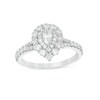 Thumbnail Image 1 of Previously Owned - 1 CT. T.W. Pear-Shaped Diamond Double Frame Split Shank Engagement Ring in 14K White Gold