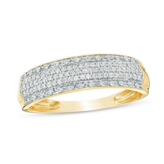 Previously Owned - 1/4 CT. T.w. Diamond Multi-Row Band in 10K Gold