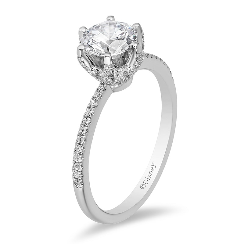 Main Image 2 of Previously Owned - Enchanted Disney Elsa 1-1/4 CT. T.W. Diamond Snowflake Engagement Ring in 14K White Gold