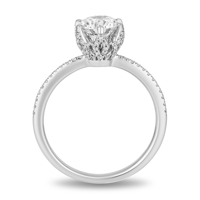 Main Image 3 of Previously Owned - Enchanted Disney Elsa 1-1/4 CT. T.W. Diamond Snowflake Engagement Ring in 14K White Gold