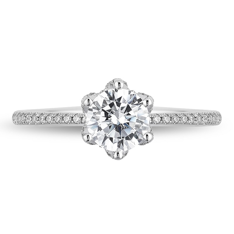 Main Image 4 of Previously Owned - Enchanted Disney Elsa 1-1/4 CT. T.W. Diamond Snowflake Engagement Ring in 14K White Gold
