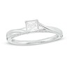 Thumbnail Image 1 of Previously Owned - 1/2 CT. T.W. Princess-Cut Diamond Twist Shank Vintage-Style Engagement Ring in 14K White Gold