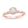 Thumbnail Image 1 of Previously Owned - 1/2 CT. T.W. Diamond Frame Scallop-Edge Vintage-Style Engagement Ring in 14K Rose Gold
